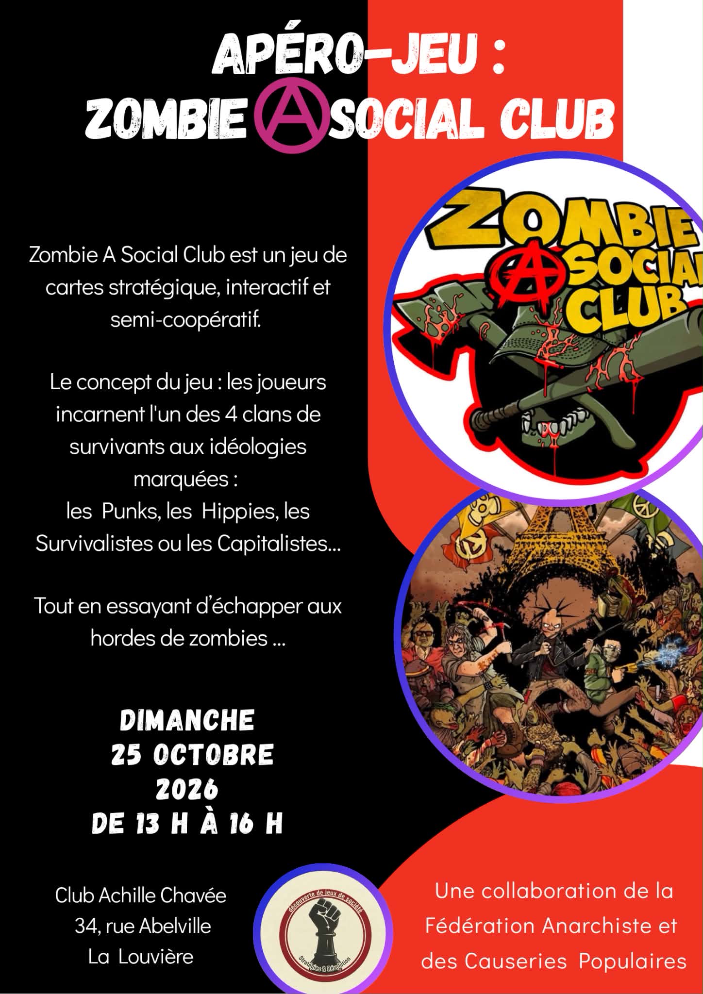 Affiche activité Zombie A Social Club